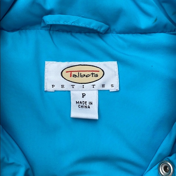 Talbots Blue down-feather quilted vest size SP - Picture 3 of 5